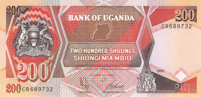 Uganda 200 Shilling 1991 p.32b